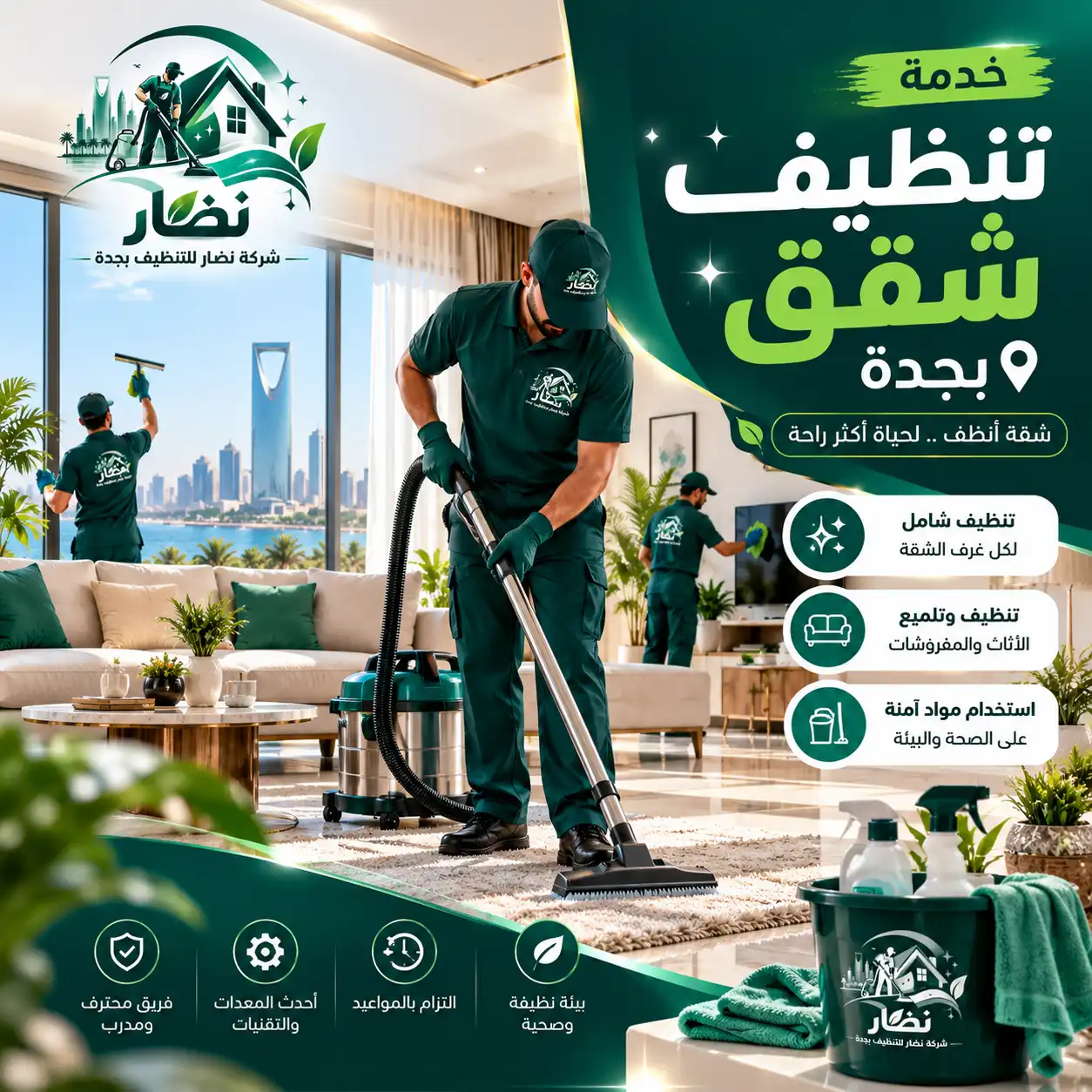 تنظيف وتجهيز الشقق السكنية