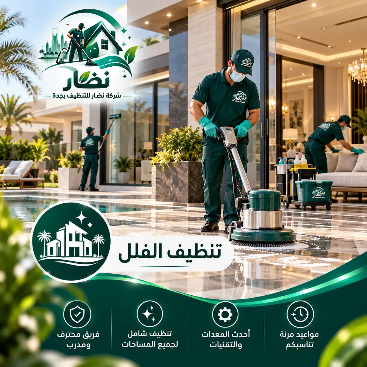 عناية بالفلل والمساحات المفتوحة